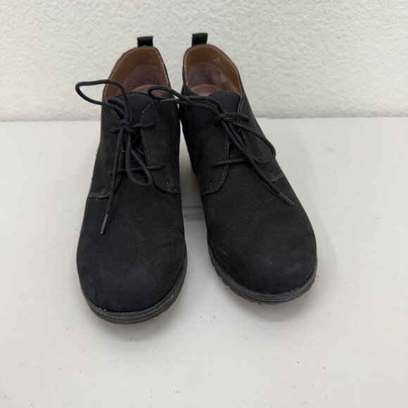 Dansko Cadee Black Nubuck Wedge Ankle Bootie Shoes 1621100200 Womens 41 US 10.5 - Picture 2 of 10